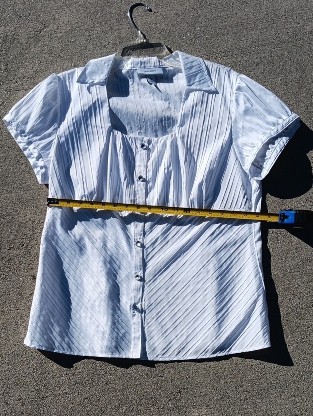 dressbarn White Short-Sleeve Button Down Blouse - Picture 4 of 11